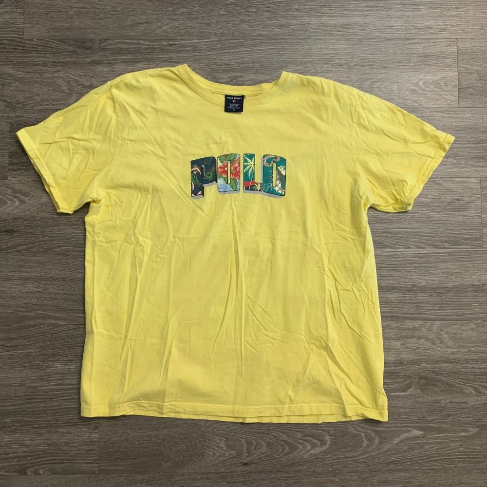 Vintage Polo Sport Yellow Hawaii T-Shirt Sz. XL